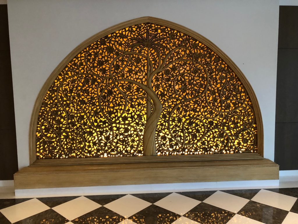 You will find yourself staring at the Tree of Life artwork in the foyer of The Oberoi for minutes on end