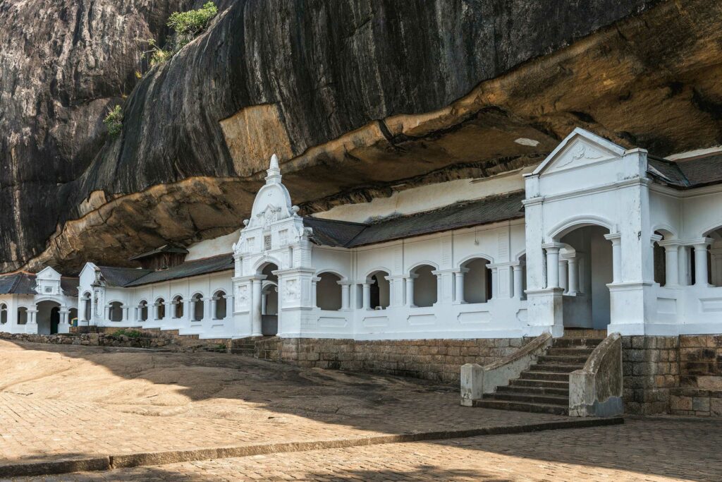 The Dambulla Cave Temple is yet another significant spiritual site in Sri Lanka. Located atop a rock, this cave temple complex is adorned with magnificent statues and vibrant frescoes depicting scenes from Lord Buddha's life. 